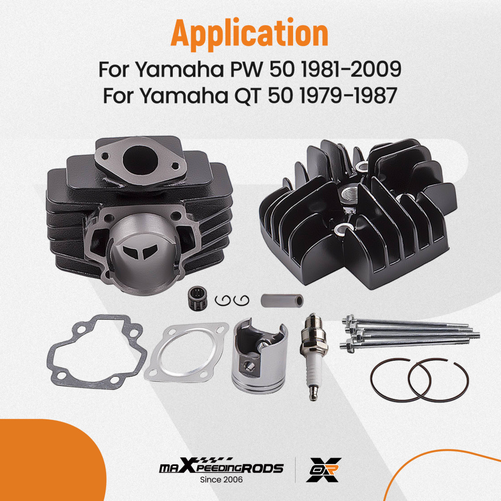 44mm Head Big Bore Cylinder Rebuild Kit compatible for YAMAHA PW50 PY50 PW60 QT60 PEEWEE