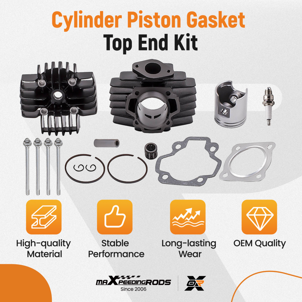 44mm Head Big Bore Cylinder Rebuild Kit compatible for YAMAHA PW50 PY50 PW60 QT60 PEEWEE