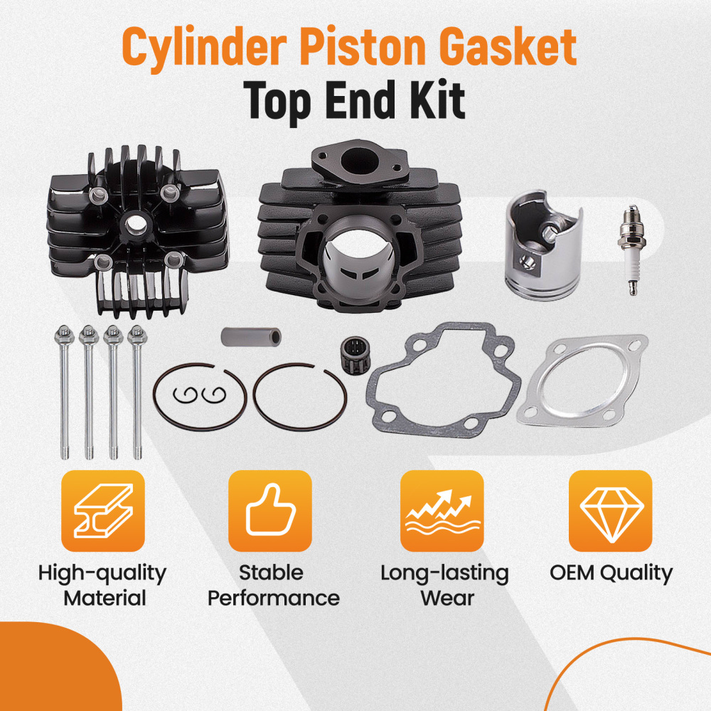 60cc Cylinder Piston Gasket Head Top End Kit compatible pour Yamaha PW50 1981-09 QT50 79-87