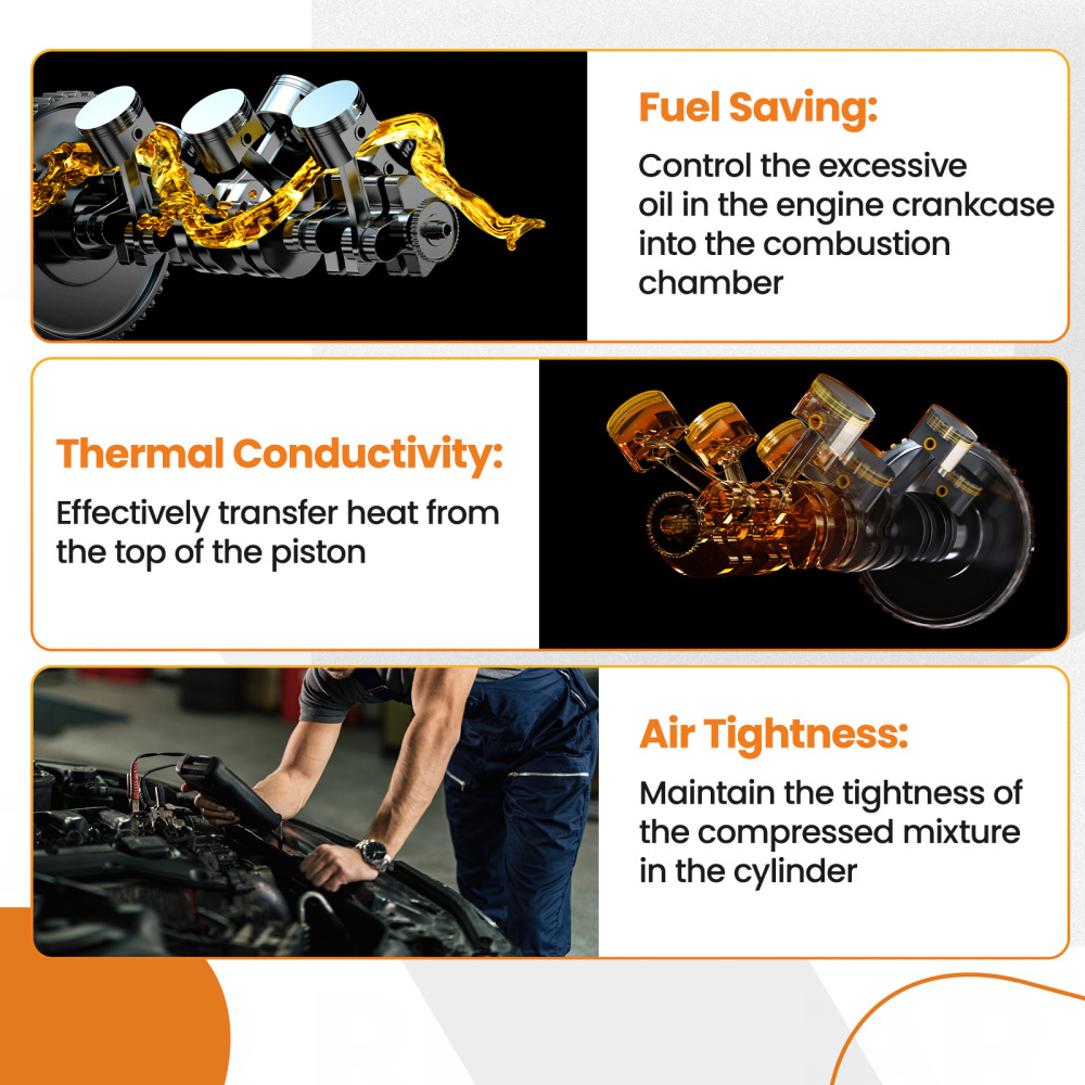 60cc Cylinder Piston Gasket Head Top End Kit compatible pour Yamaha PW50 1981-09 QT50 79-87