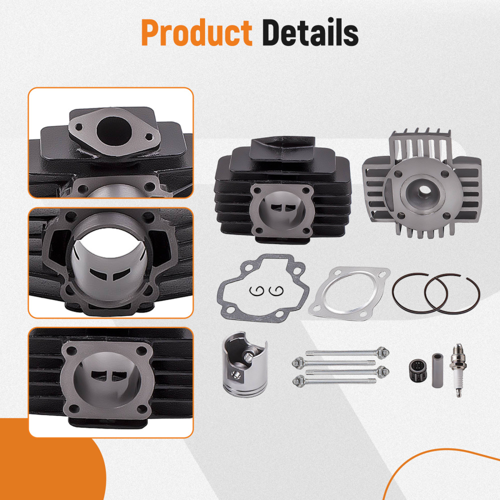 60cc Cylinder Piston Gasket Head Top End Kit compatible pour Yamaha PW50 1981-09 QT50 79-87