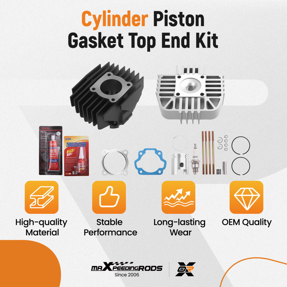 Cylinder Gasket Piston Top End Rebuild Kit compatible for Yamaha PW80 83-2006 80cc