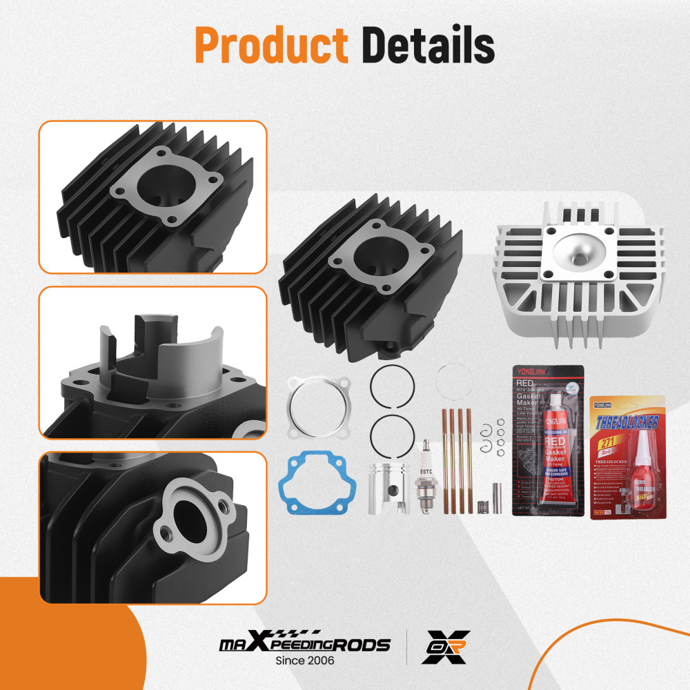 Cylinder Gasket Piston Top End Rebuild Kit compatible for Yamaha PW80 83-2006 80cc