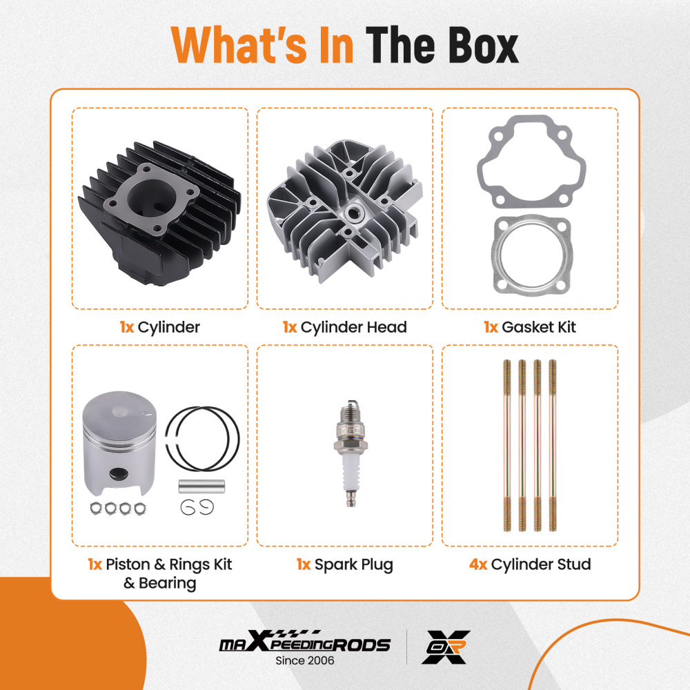 Cylinder Piston Head Gasket Top End Rebuild Kit compatible for Yamaha PW80 1983-2006 New