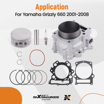 Big Bore Cylinder Piston Gasket Kit compatible for Yamaha Raptor 660R 102.00mm x 84.00mm