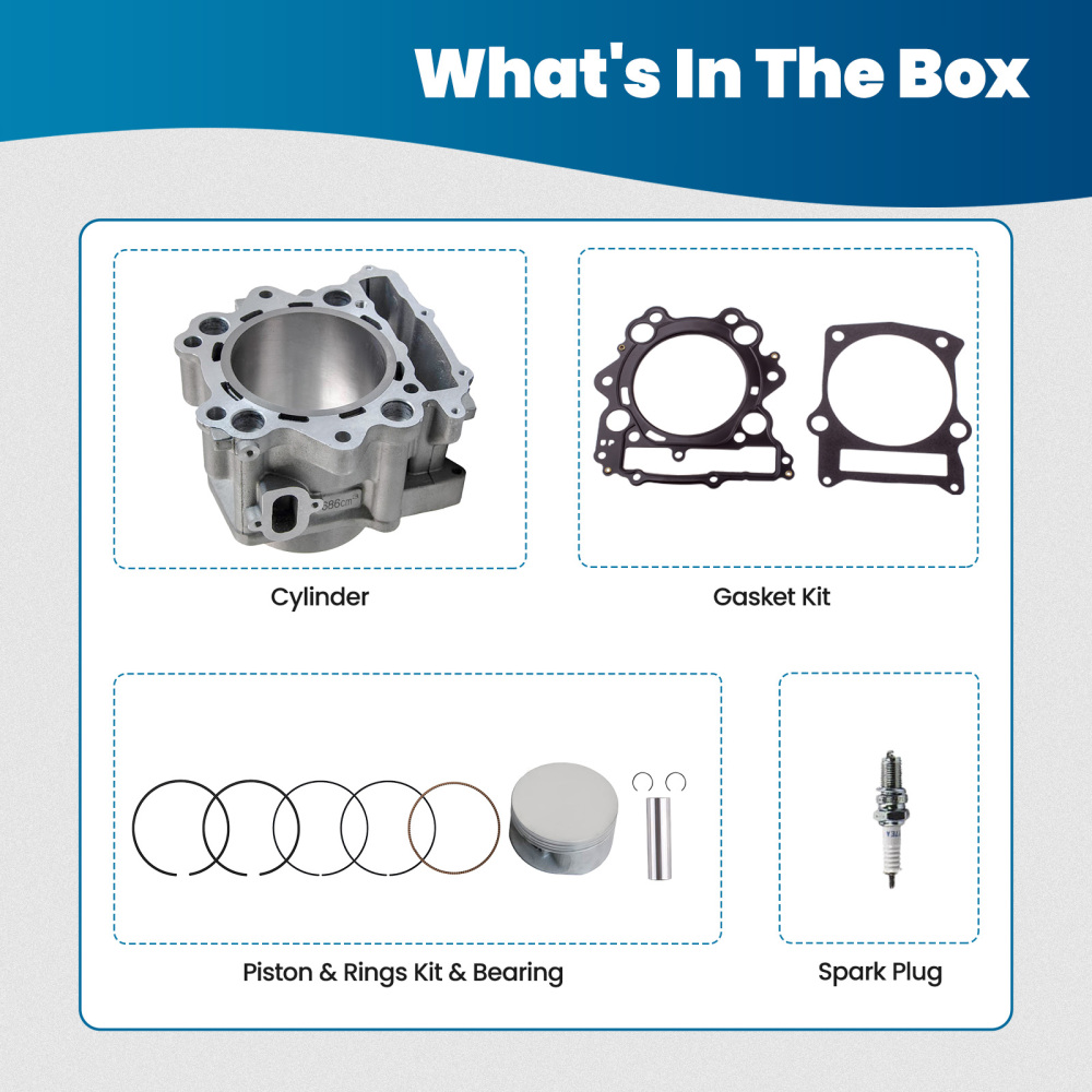 Compatible for Yamaha Grizzly 660R Cylinder Piston Gasket Top End Rebuild Kit 686 Big bore