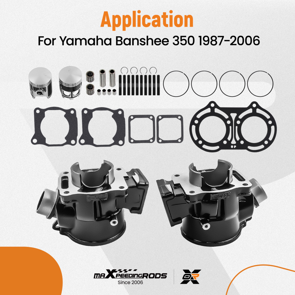Compatible for Yamaha Banshee 350 1987-2006 2GU-11311-00-00 Cylinder Piston Gasket Kit
