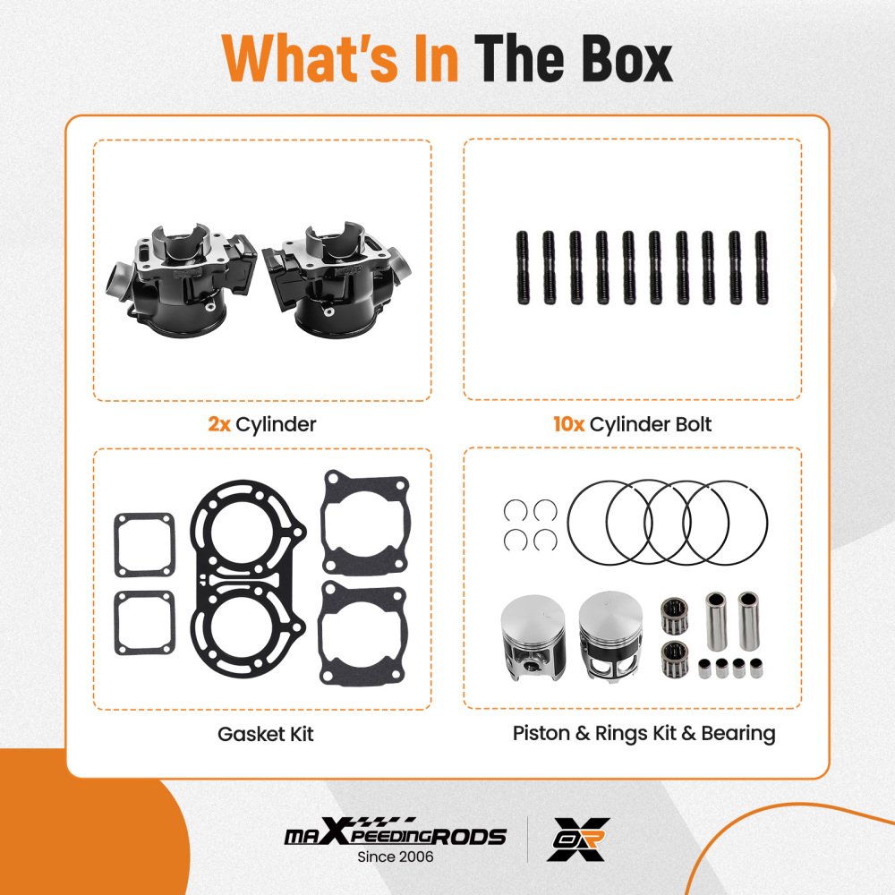 Compatible for Yamaha Banshee 350 1987-2006 2GU-11311-00-00 Cylinder Piston Gasket Kit
