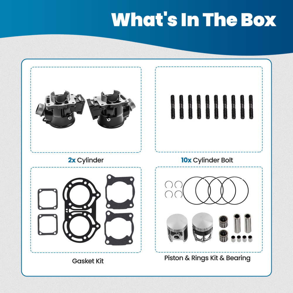 Compatible for Yamaha Banshee 350 YFZ 350 64x54mm 1987- Cylinder Piston Gasket Top End Kit