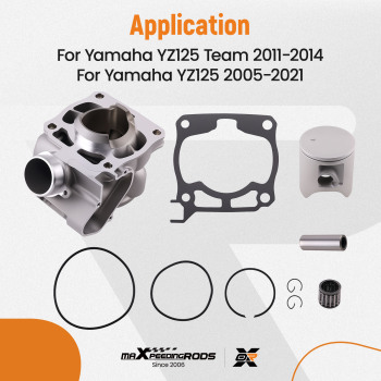 CylinderPiston Kit compatible for Yamaha YZ125 2005-2022 93450-16812-00 1C3-11311-21-00