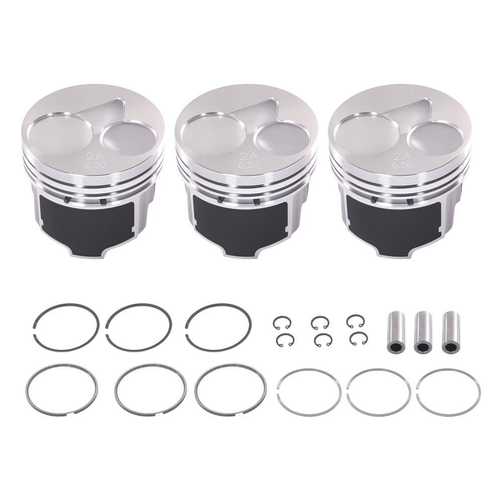 3X 72.5MM D902 Piston KitRings Set +0.5MM/0.02 INCH Oversize compatible for Kubota D902
