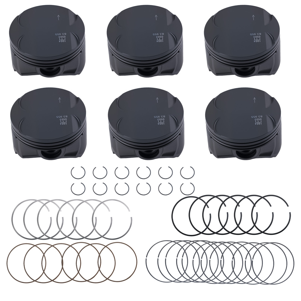 6pcs PistonsRings Set 11257512526 compatible for BMW E46 E39 E60 E83 E85 M54 B25