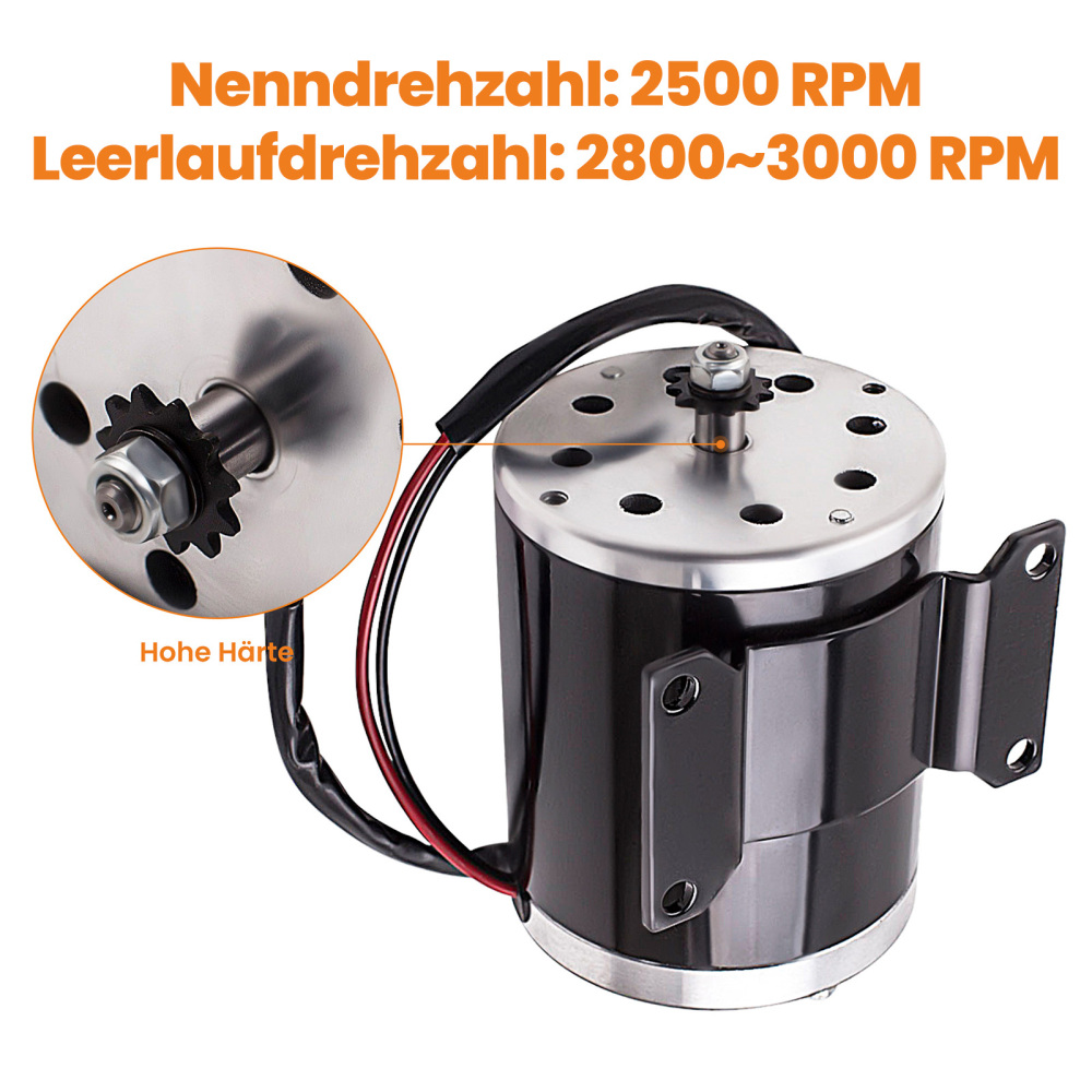 Motore Elettrico 24V DC 500W Motor Per Scooter E Bike Go Kart E-Motorino Nuovo