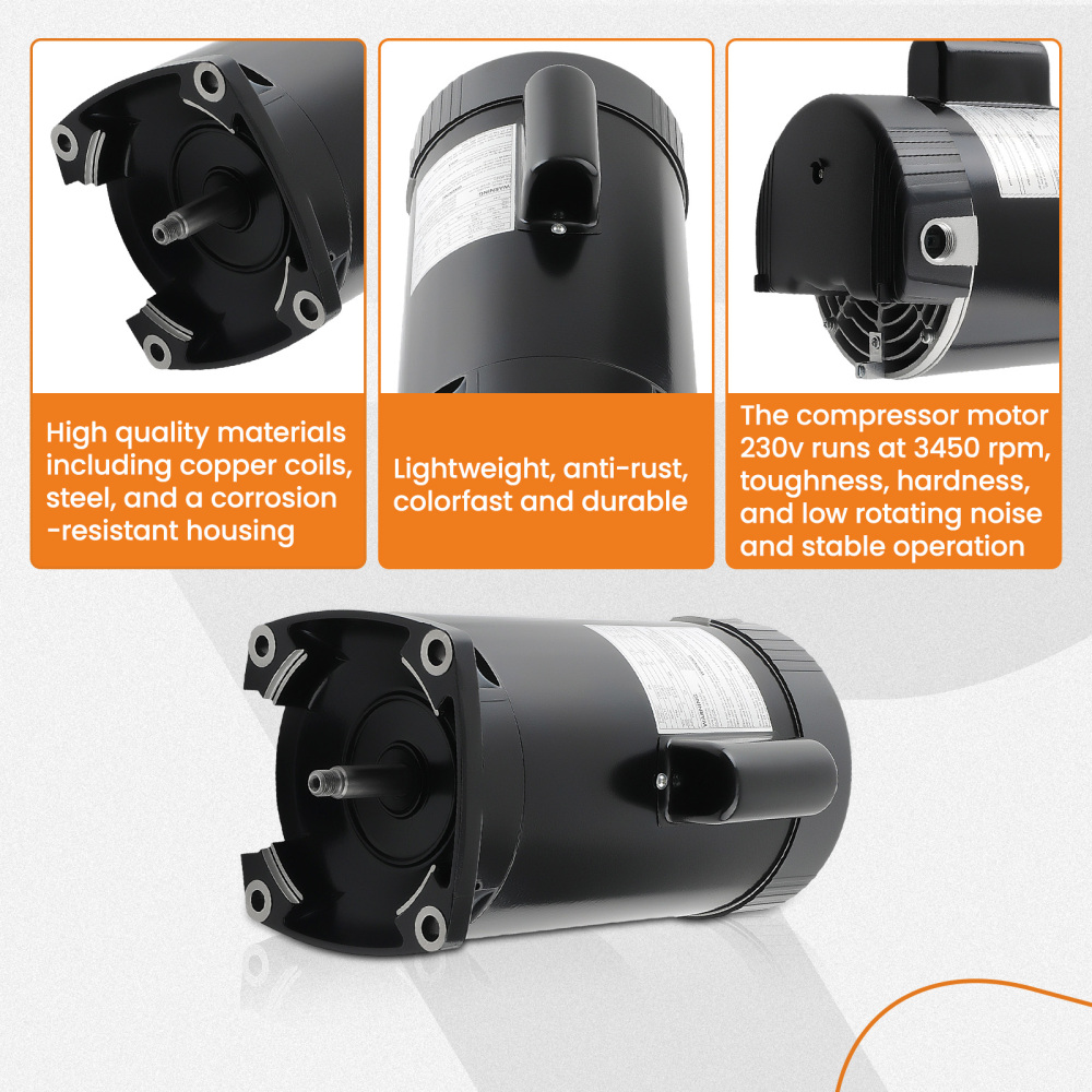 1.5HP Square Flange Pool Motor fit For B2854 B2854V1 compatible for Challenger Pool Pump Motor