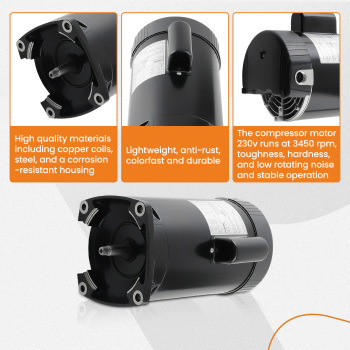 1.5HP Square Flange Pool Motor fit For B2854 B2854V1 compatible for Challenger Pool Pump Motor