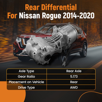 Rear Differential 38300-4BF0A 240277FV0A compatible for Nissan Rogue Murano 5.173 Ratio AWD