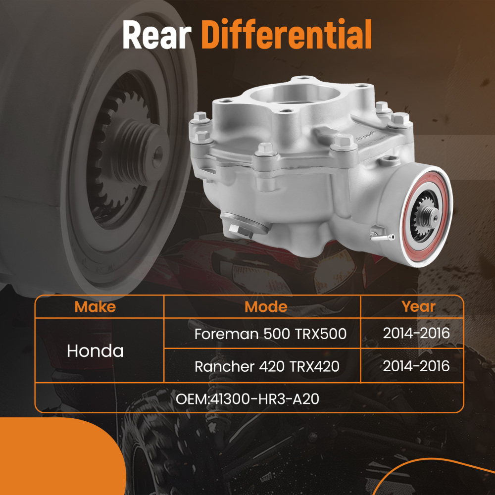 Rear Differential compatible for Honda TRX420 Rancher 420 / TRX500 Foreman 500 2014-2016
