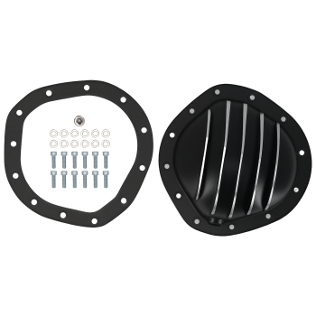 Aluminum Black Differential Cover compatible for GMC 1/2 Ton 1962-1982 w/ Drain Plug