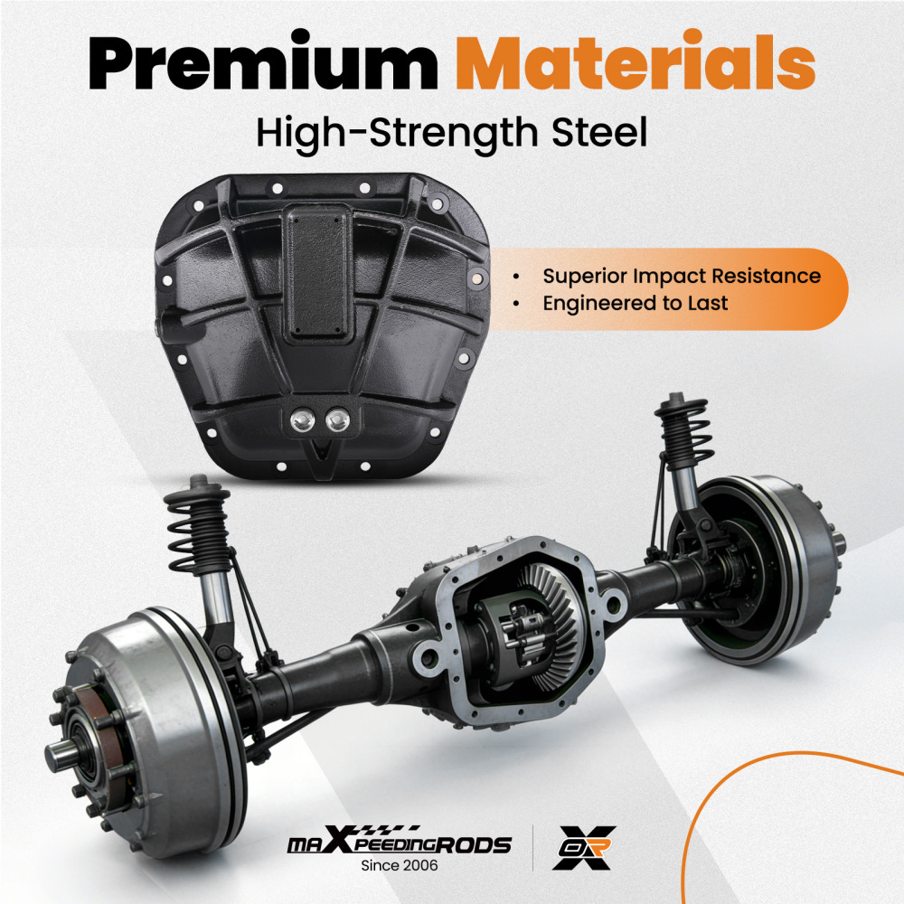 Black Differential Cover compatible for Ford Expedition 1997-2001 BL3Z4033A Rear Steel