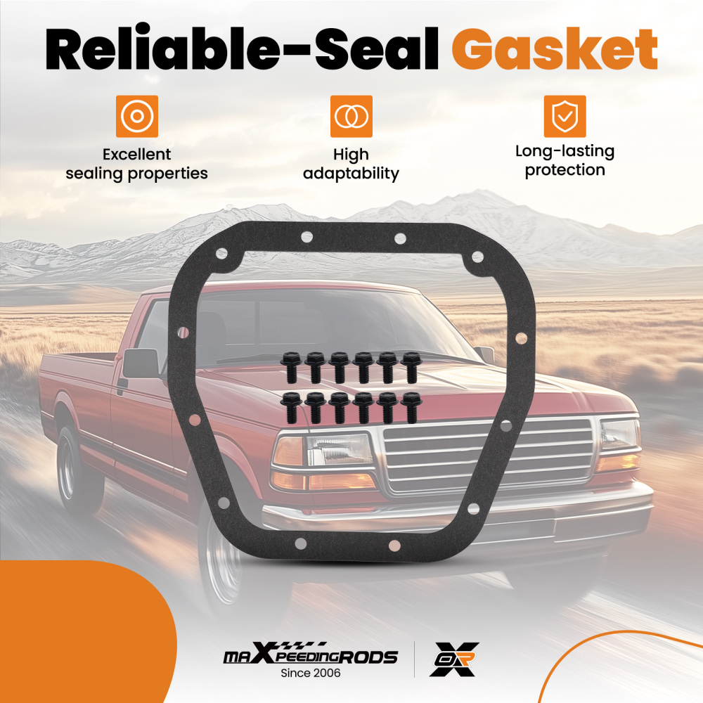 Black Differential Cover compatible for Ford Expedition 1997-2001 BL3Z4033A Rear Steel