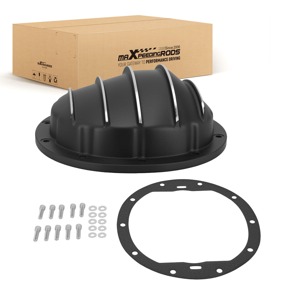 Aluminum Black Differential Cover 8.58.6 Ring Gear DIff 10 Bolt Cast compatible for GM