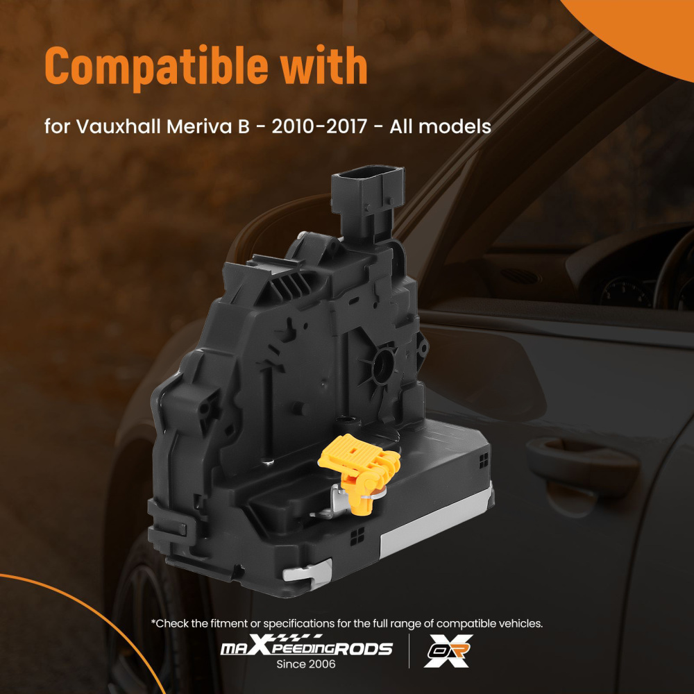 Door Lock Actuator compatible for Vauxhall Meriva B 10-2017 Rear Right 13432377 9 Pin Black