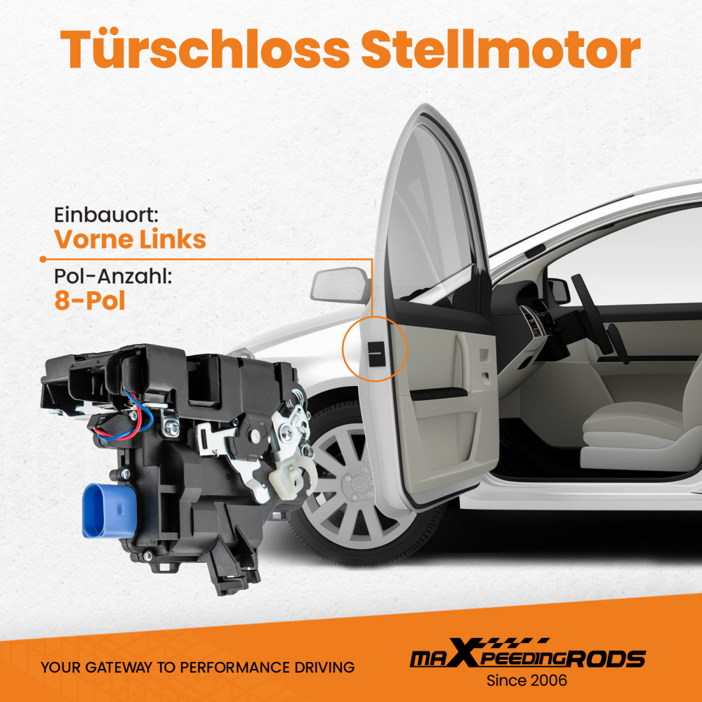 Front Left Passenger Door Lock Actuator compatible for VW Transporter T5 T6 3B1837015AQ