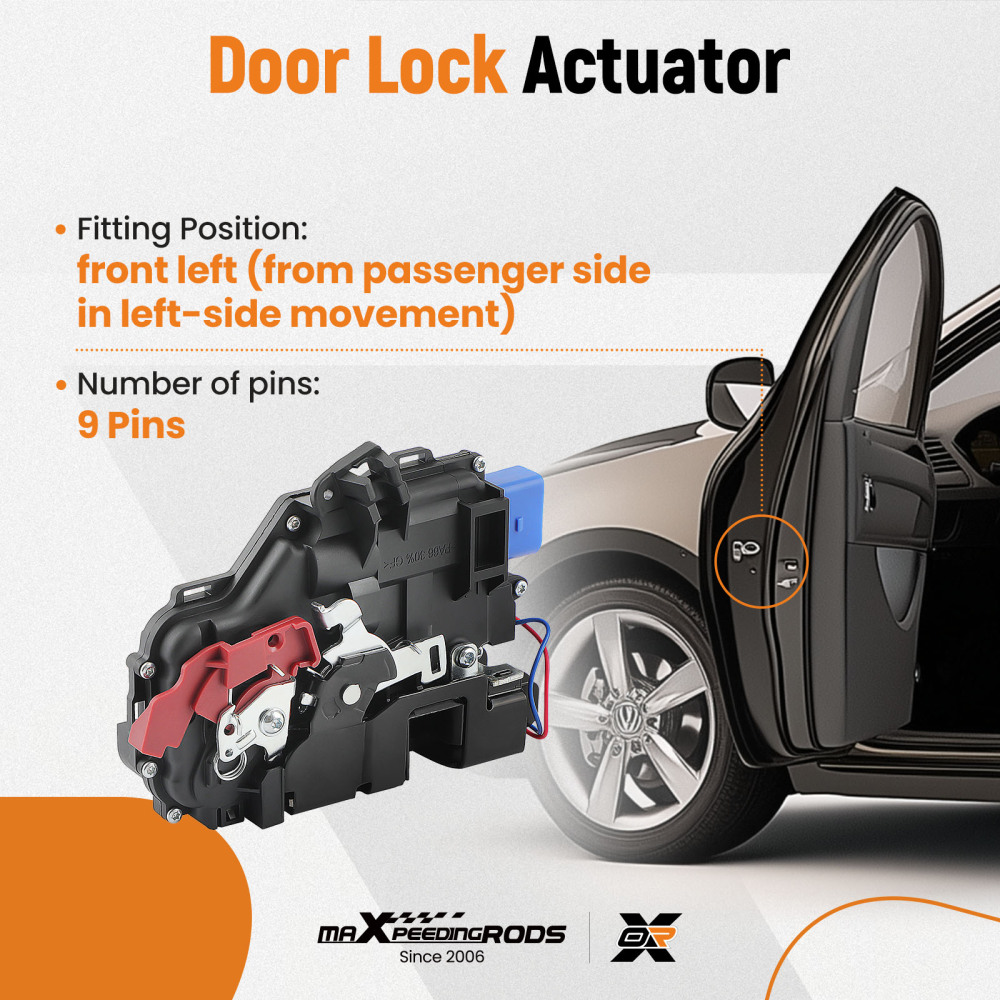 FRONT Passenger Side DOOR LOCK Actuator compatible for VW GOLF MK5 JETTA 03-09 3D1837015