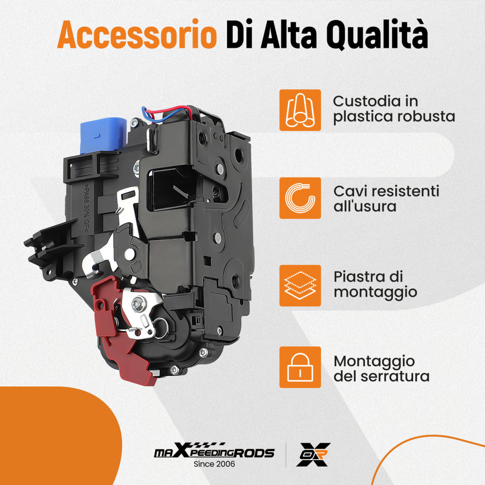 Meccanismo Serratura Porta Anteriore SX compatibile per VW Golf 5 Altea 3D1837015 9pin