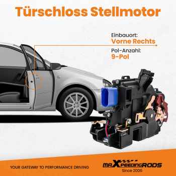 Serratura Meccanismo Attuatore Anteriore Destra compatibile per Vw Golf 5 Jetta 3 3d1837016