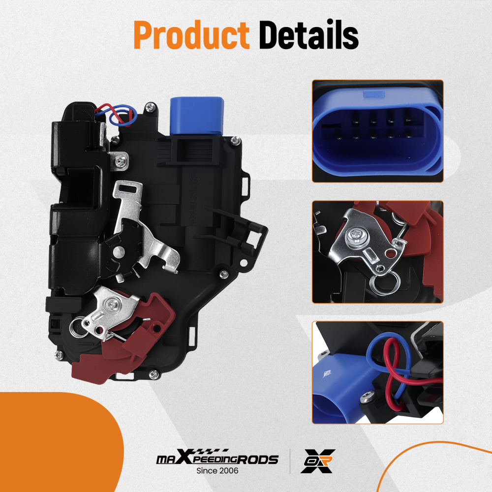 Front Right Side Door Lock Control Mechanism compatible for VW Golf Mk5 (2003-2009) LHD