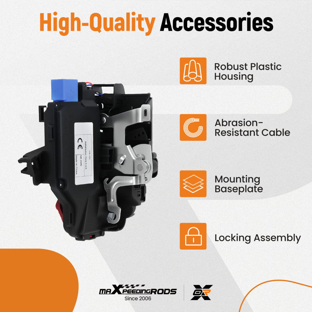 Door Lock Control Mechanism compatible for VW Golf Mk5 2003-2009 Front Right /Driver Side 