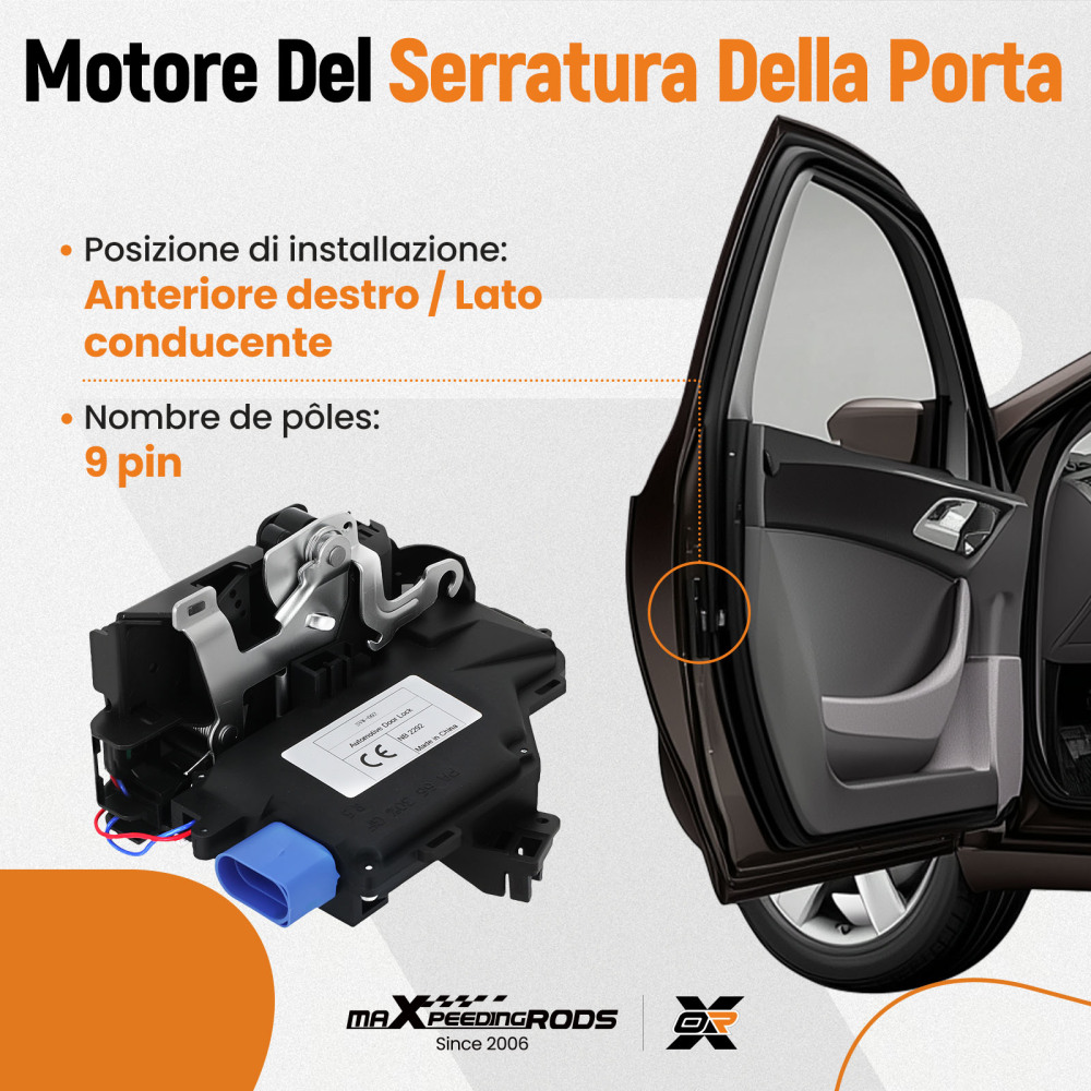 Anteriore Destro Lato Guidatore Porta Meccanismo di blocco compatibile per VW GOLF 5 MK5