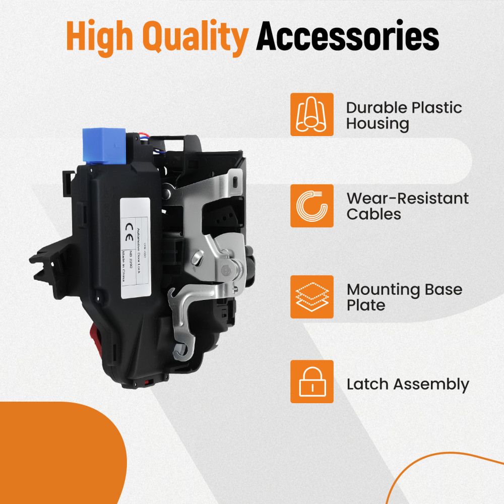 Door Lock Control Mechanism compatible for VW Golf Mk5 2003-2009 Front Right /Driver Side 