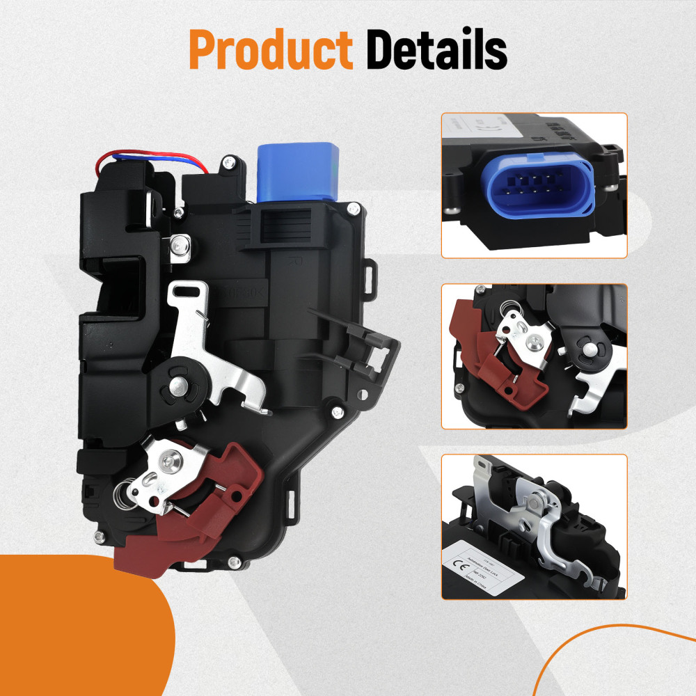 Door Lock Control Mechanism compatible for VW Golf Mk5 2003-2009 Front Right /Driver Side 