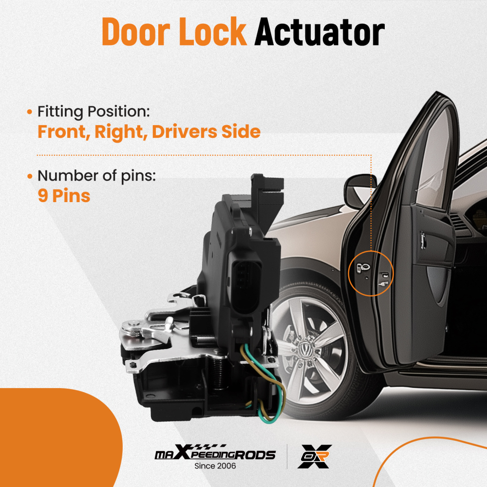 Door LockActuator Front Right Drivers Side compatible for Porsche 911 CoupeBoxster