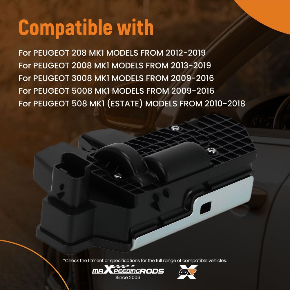 Boot Lock Mechanism compatible for Peugeot 3008/5008 2009-2016 8719F8 Tailgate Black