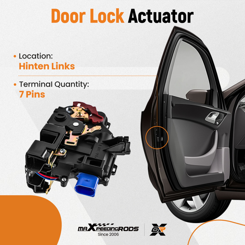 Compatible for Vw Golf Mk5 v Rear Left Passenger Side Central Door Lock 03-09 7 Pins