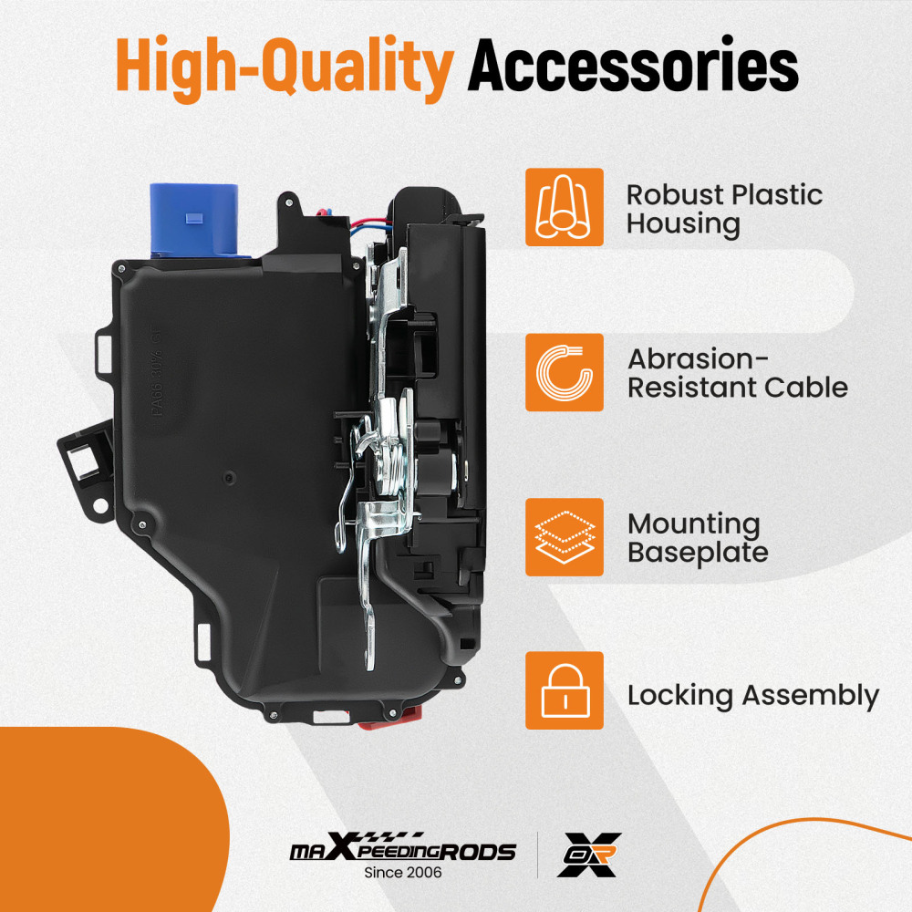 Rear Right /Rear Driver Side Door Lock Mechanism compatible for VW Golf Mk5 03-09 7L0839016