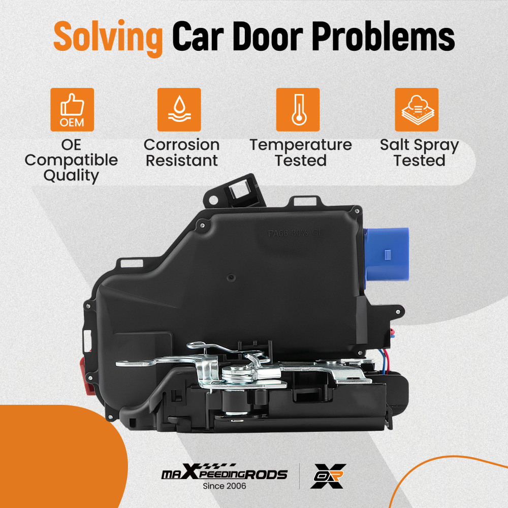 Rear Right /Rear Driver Side Door Lock Mechanism compatible for VW Golf Mk5 03-09 7L0839016