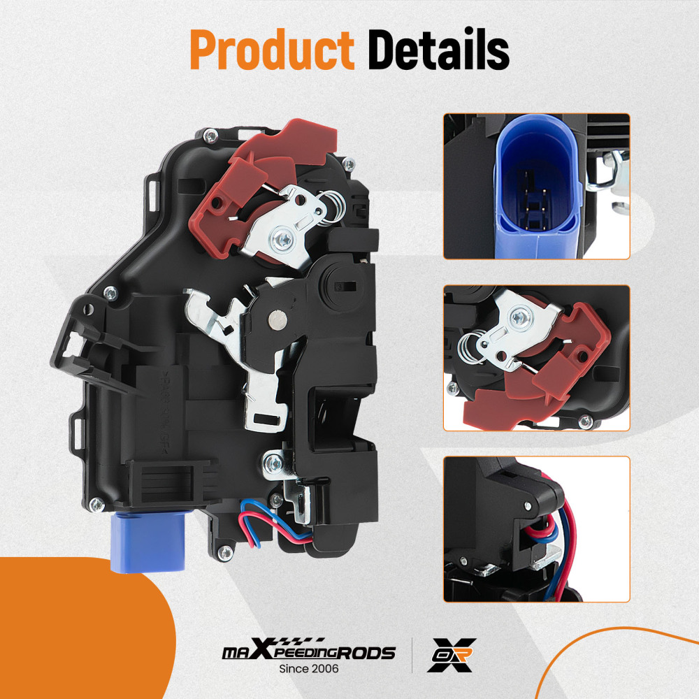 Rear Right /Rear Driver Side Door Lock Mechanism compatible for VW Golf Mk5 03-09 7L0839016