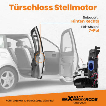 Rear Right /Rear Driver Side Door Lock Mechanism compatible for VW Golf Mk5 03-09 7L0839016