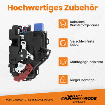 Rear Right /Rear Driver Side Door Lock Mechanism compatible for VW Golf Mk5 03-09 7L0839016