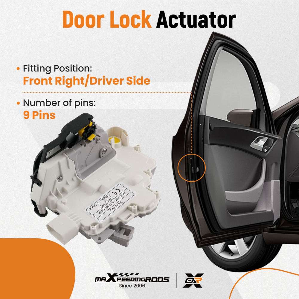 Front Right Driver Side Door Lock Actuator Mechanism compatible for Audi A3 8PA 8PA 8P1 A6