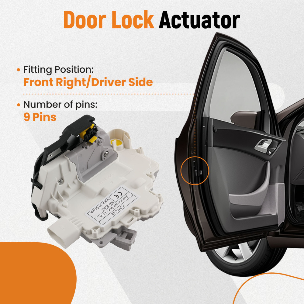 Meccanismo Serratura Porta Anteriore Destra compatibile per Audi A3 8P A5 4Fa6 A8 4E Q3 Q5
