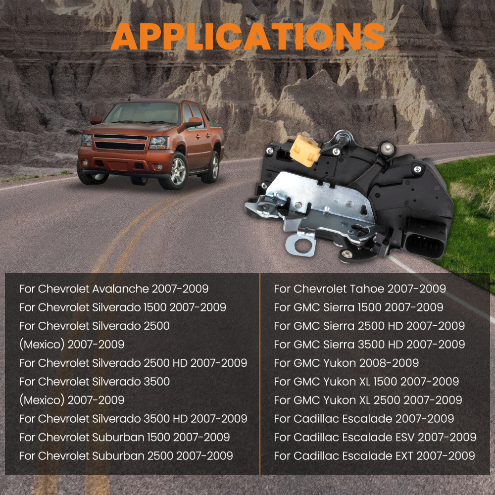 Door Lock Actuator Front Left compatible for Chevrolet Suburban GMC Sierra 1500 2500