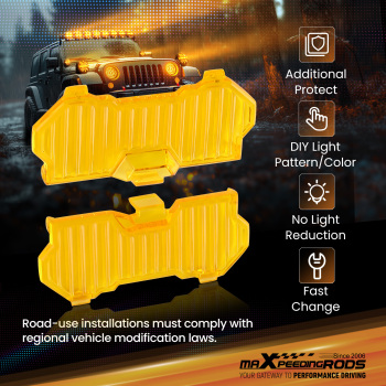 3.5 Round LED Light Covers For Maxpeedingrods Driving Light Pods Amber Stripe