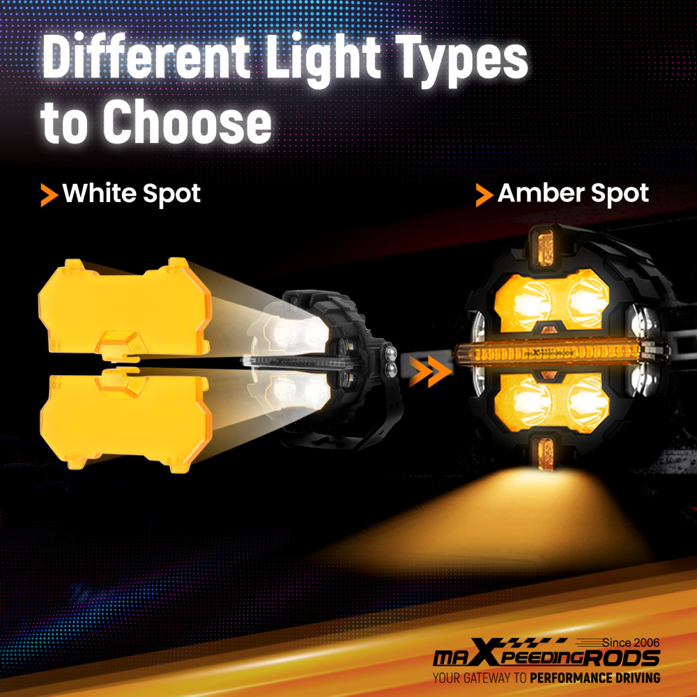 3.5 Round LED Light Covers For Maxpeedingrods Driving Light Pods Work Lights