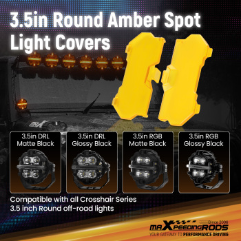 3.5 Round LED Light Covers For Maxpeedingrods Driving Light Pods Work Lights