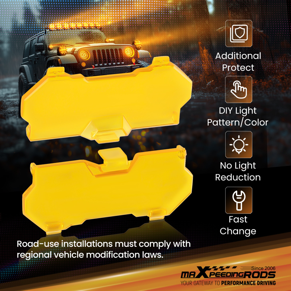 3.5 Round LED Light Covers For Maxpeedingrods Driving Light Pods Work Lights